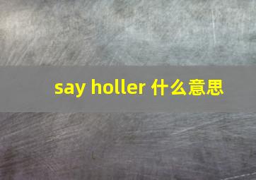 say holler 什么意思